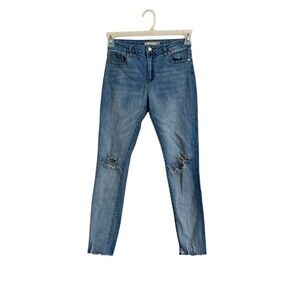 Tractr Distressed Raw Hem Jeans Size 14 Girls Blue